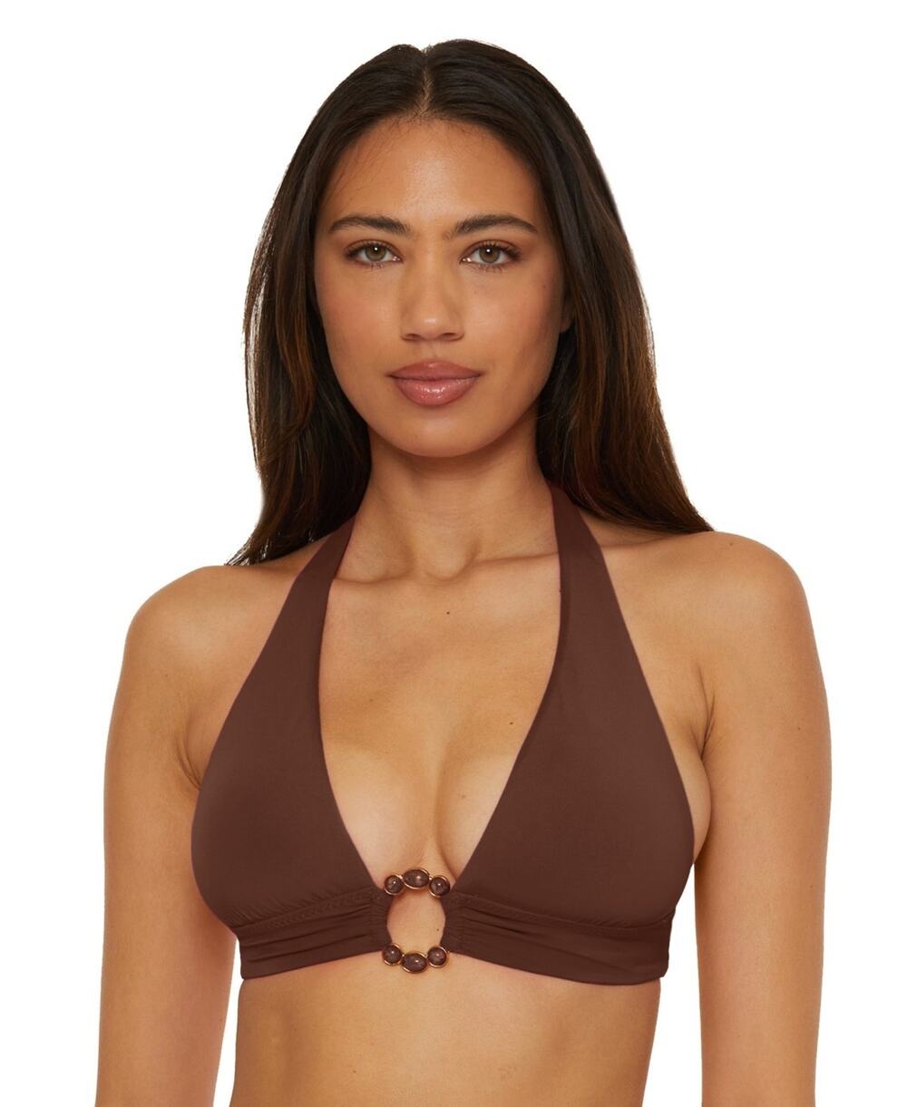 Becca Women's Marble Canyon Ring Halter Top Mocha Size M 3512